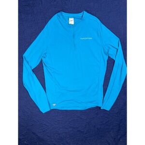 Van Rysel Mens Blue Long Sleeve Cycling Jersey UPF 50+ Quarter Zip Size L